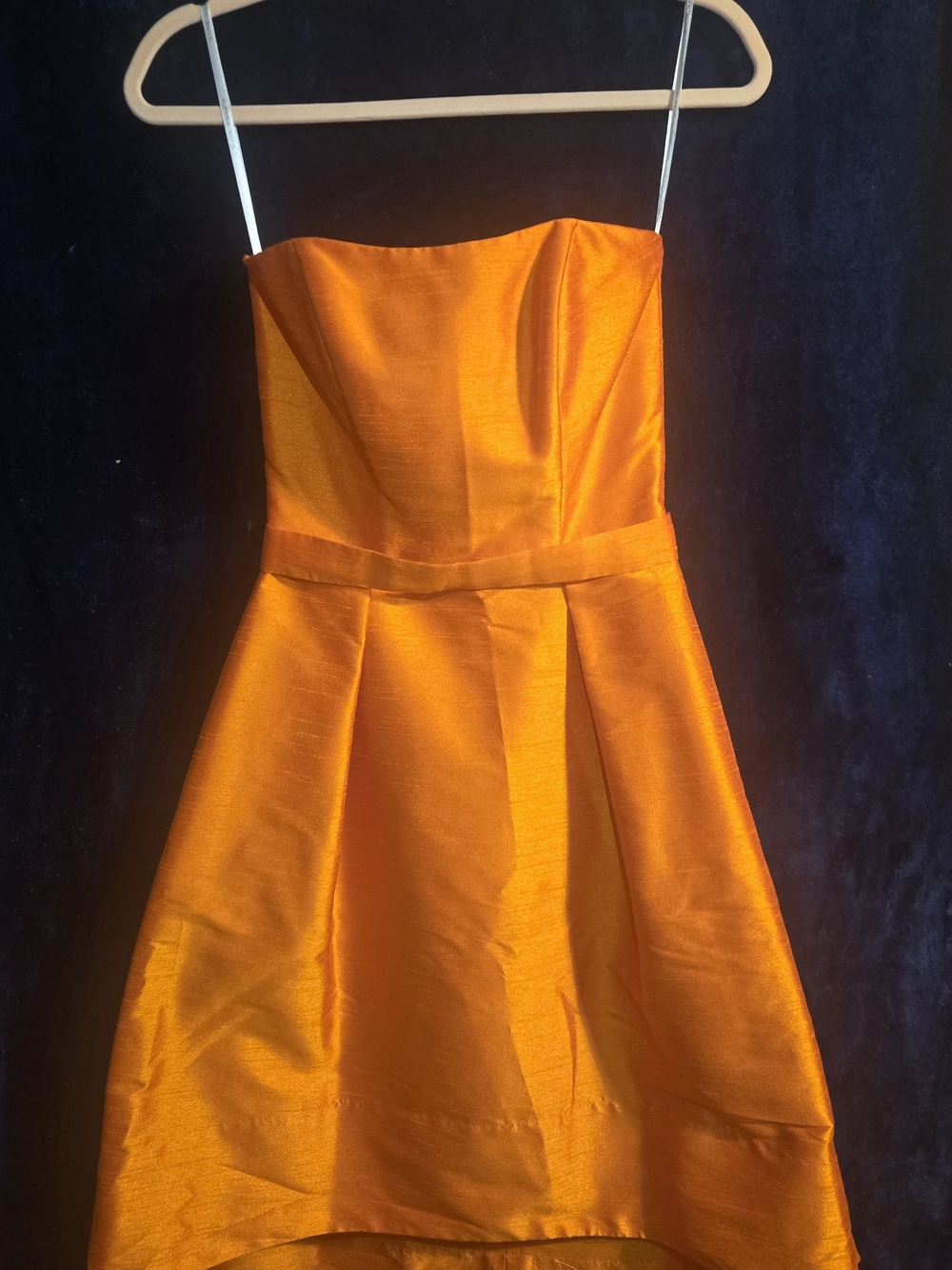ALFRED SUNG Strapless Orange A-Line Party Dress